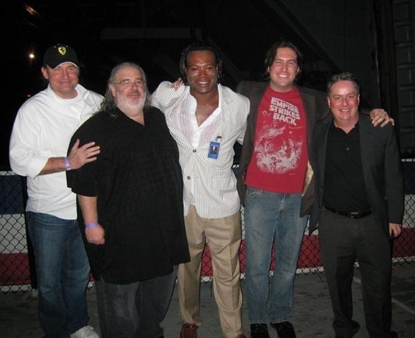 Rick Chadock, Joel Goldsmith, Christopher Judge, Neal Acree and Brad Wright at the Stargate Continuum premiere in San Diego, California.
