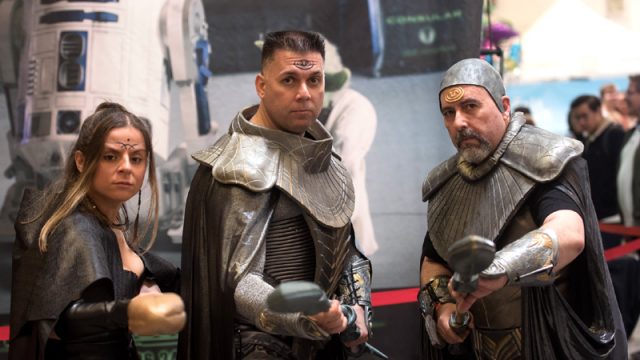 Stargate Legend Jaffa cosplayers at TGS Montpellier