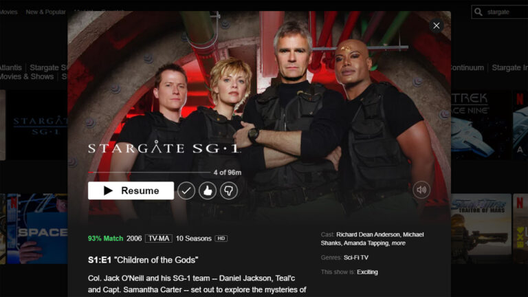 Stargate SG-1 on Netflix (2021)