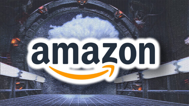 Amazon logo over a Stargate