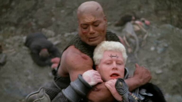 Teal'c fights the Jaffa leader on Erebus ("Orpheus")