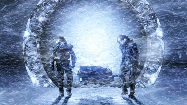 Young and Scott arrive on an icy planet ("Water")